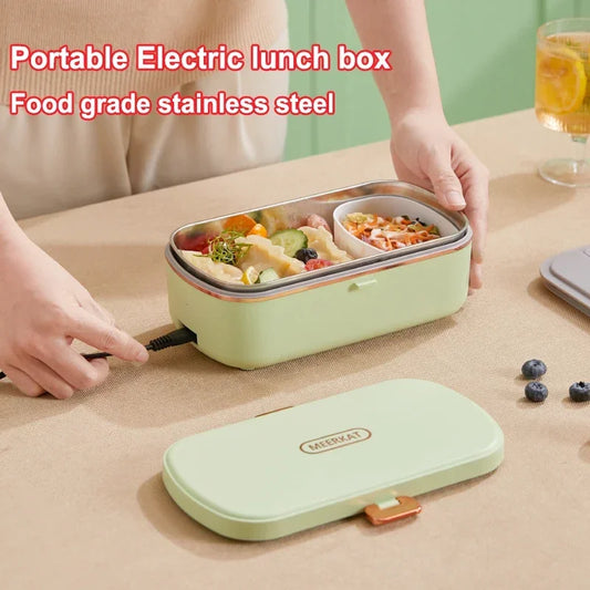 Portable Electric Lunch Box 900ML Food Warmer with Heat Preservation Self-Heating Steaming Cooking Pot for Office Worker