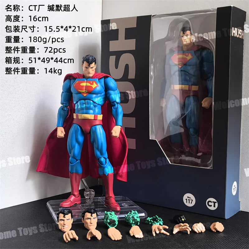 In Stock Ct Toys Superman Hush Mafex 117 Super Man Batman Dc Bat Man Anime Action Figure Moedel Figurine Gifts Toys