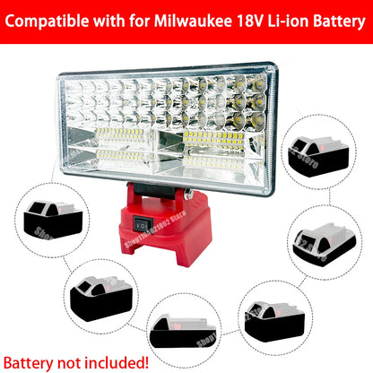Power Tool Parts 8 Inch Work Lights Lamp Spotlight for Milwaukee for M18 for Dewalt DCB200 18V 20V Li-ion Battery USB Power Bank