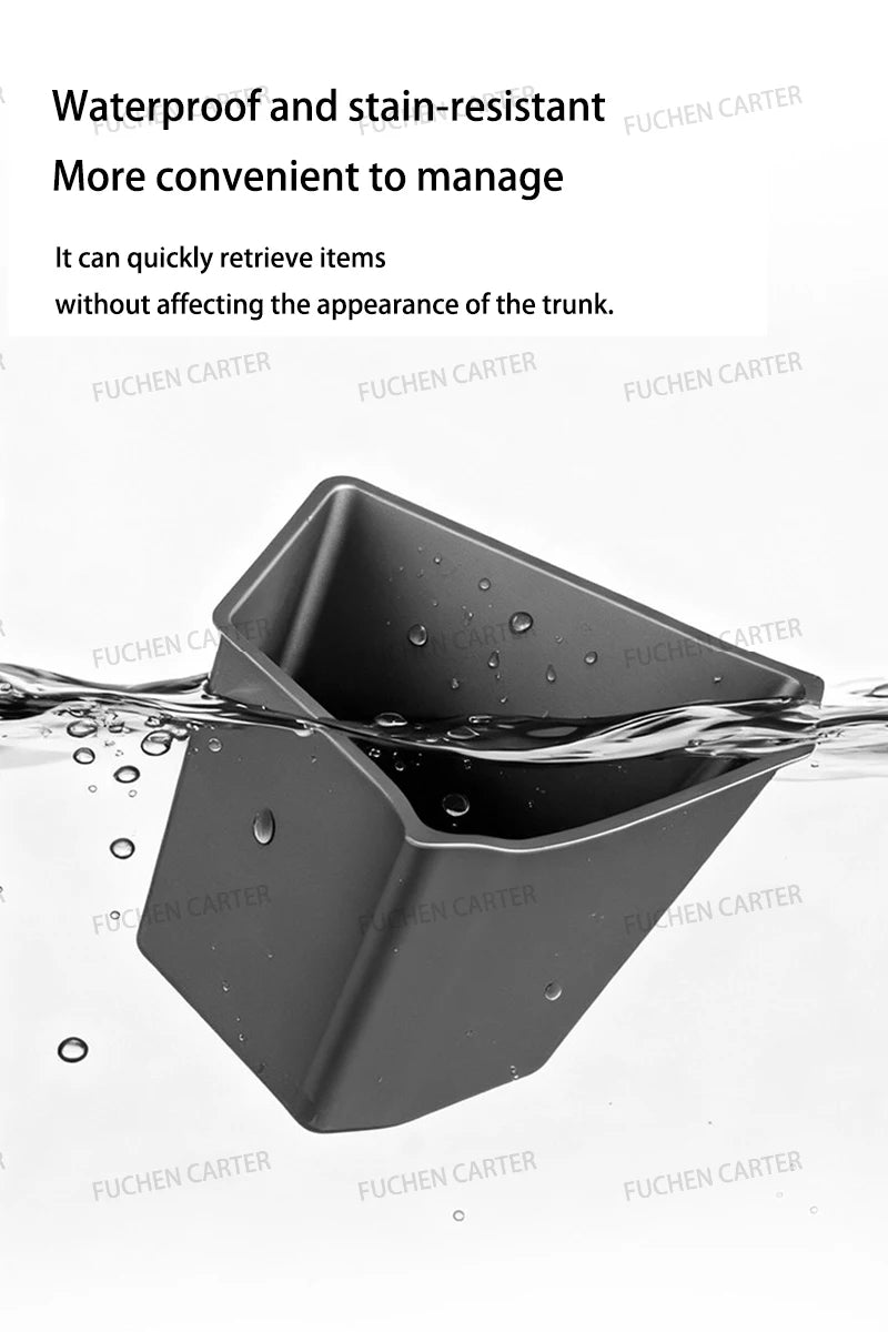 For Tesla NEW Model YL 2026 Rear Trunk Side Storage Box Cargo Organizer TPE Bin Box Flocking Mat Partition Board Accessories