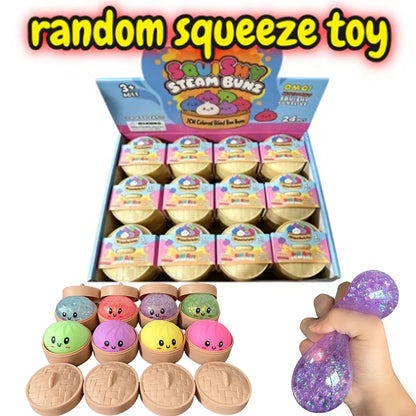Blind Box Colorful Simulated Dumpling Squishy Relaxing Relieve Anxiety Antistress Enhance Happiness Rebound Squeeze Reliever Toy