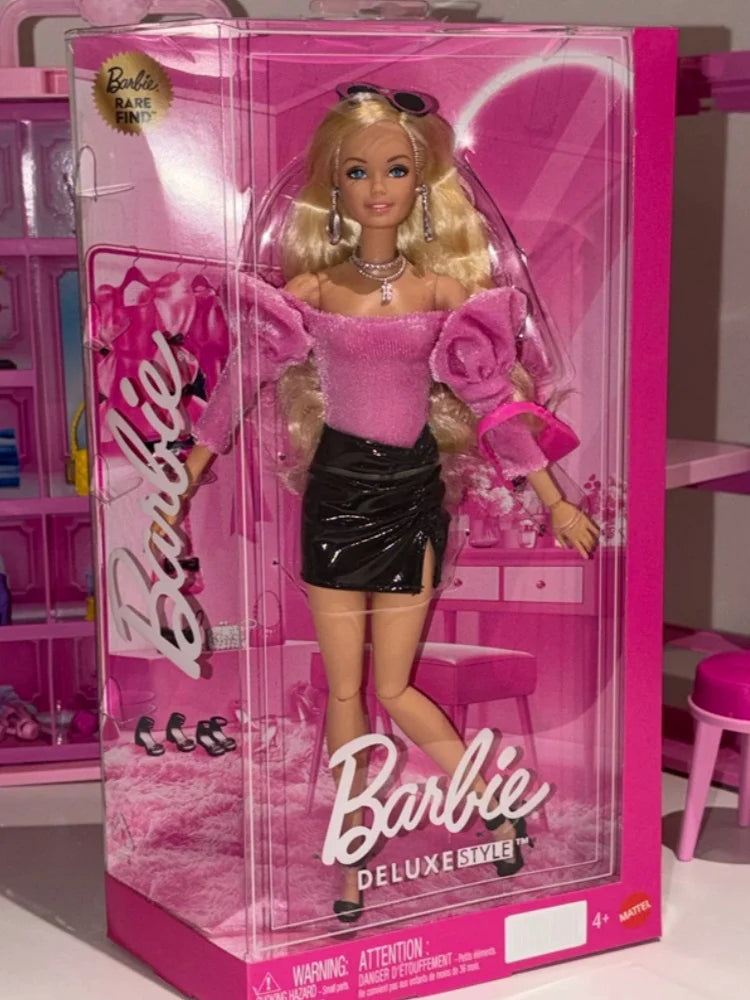New Barbi e Fashion Doll Black Pink Collection Jjn8 Shiny Dress Bling Accessories Rural Doll Collectible Send Fans Holiday Gift