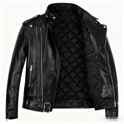 Winter and Autumn Men's Oversized Button-down PU Leather Coat with Multiple Zippers Polo Jacket, with Many Zippers Mens Jacket