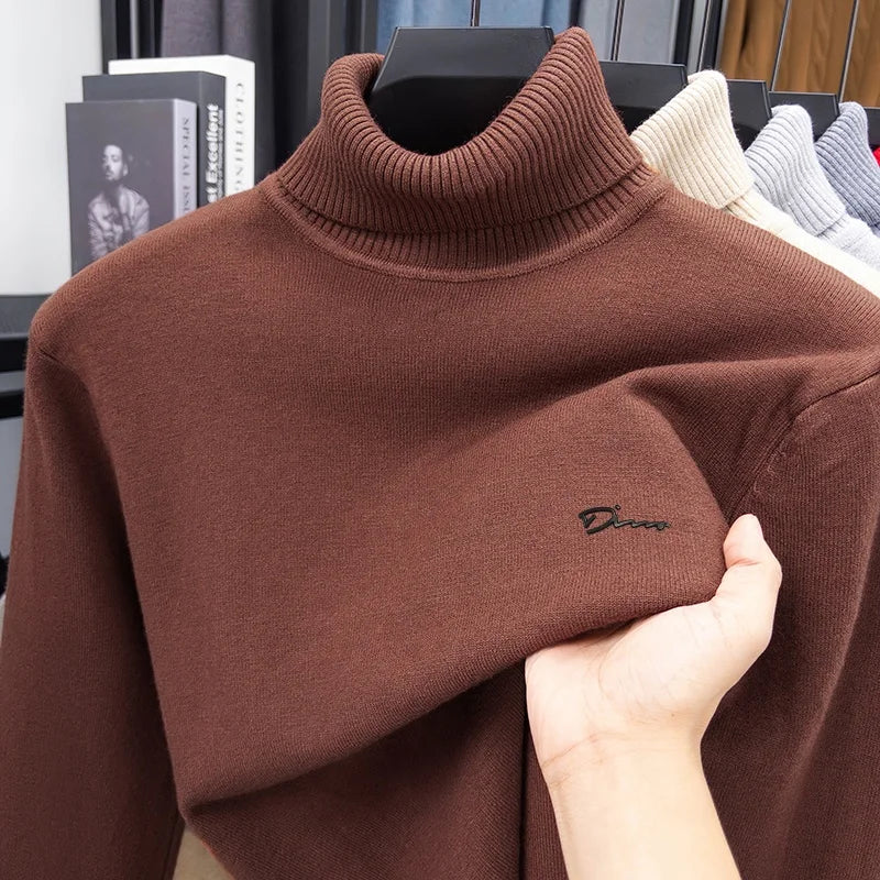 Luxury Brand Man Long-Sleeved Knitwear Letter Embroidery Cool Collar Spring British Style Sweater Business Fashion Mens Clothing