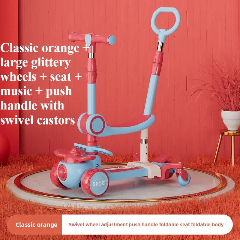 5-in-1 Toy Scooter for Boys and Girls–Children’s Scooter, Ideal for Developing Children’s Balance