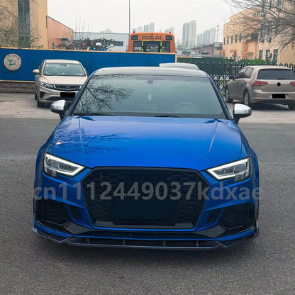 For 2017-2022 Audi RS3 8V Body Kit Accessories Front Bumper Spoiler Lip Lower Splitter Chin Protector Guard