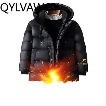 QYLVAWOY 90% Goose Down Jacket Man Winter Thickened Parkas Hooded Puffer Coats Warm Light Weight Down Jackets casaco masculino