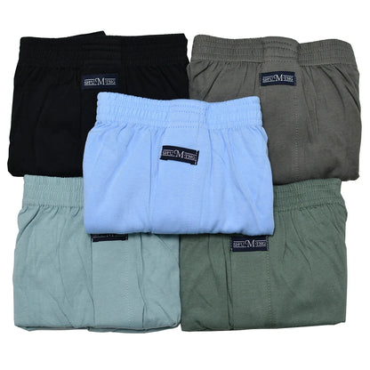 5PCS/Pack 100% Cotton Men Solid Pajama Pants Casual Elastic Waist Sleeping Shorts 3D Crotch Bottoms Breathable Pijama Hombre
