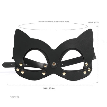 Slave Roleplay Set Leather Handcuffs Ankle Cuffs Ball Gag Mask Whip Collar Leash Sex Toys for Women Couples BDSM Bondage Kit