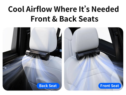 Socool Portable Car Fan Wireless 10000mAh 27.5Hrs Long-Lasting 4-Speed Cooling Backseat Fan Headrest Fan for Baby Kids RV Truck