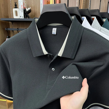 100% Pure Cotton Summer Exquisite Letter Embroidery Fashionable Polo Shirt Short Sleeve Men's Best-Selling Brand Comfortable Top
