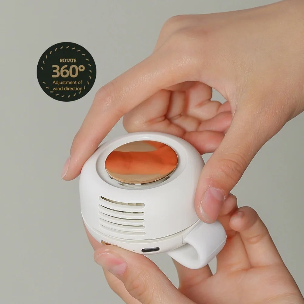 Mini Clip Fan Portable Neck Waist Fan Electric Air Cooling Fan 900mah USB Bladeless Fan Portable Air Cooler for Outdoor Home
