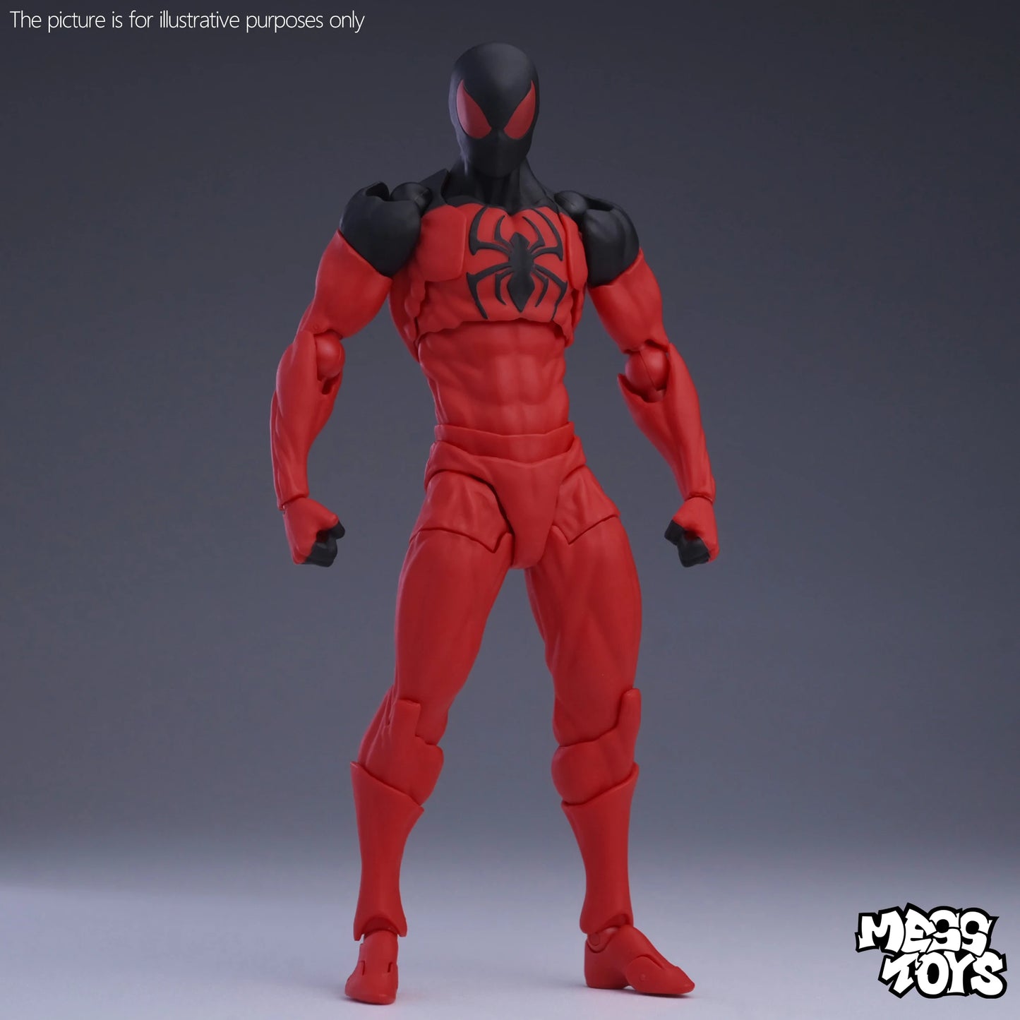 New MessToys Spiderman Figure CT Toys Black Red Spider Man Figurine Mess Toys Action Figure Custom Model Gift Kid Customized Toy