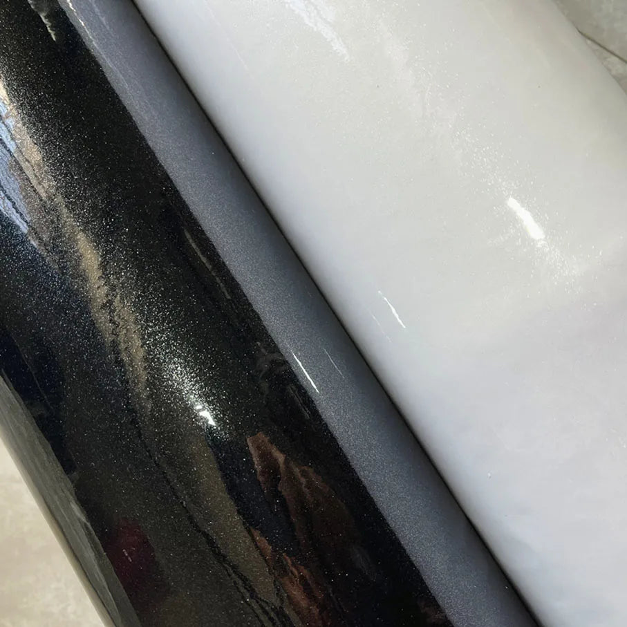 20/30/40/50x152cm Premium Glitter Sparkle Glossy Black Vinyl Wrap Roll Self Adhesive Car Wrapping Decal with Air Release Bubble