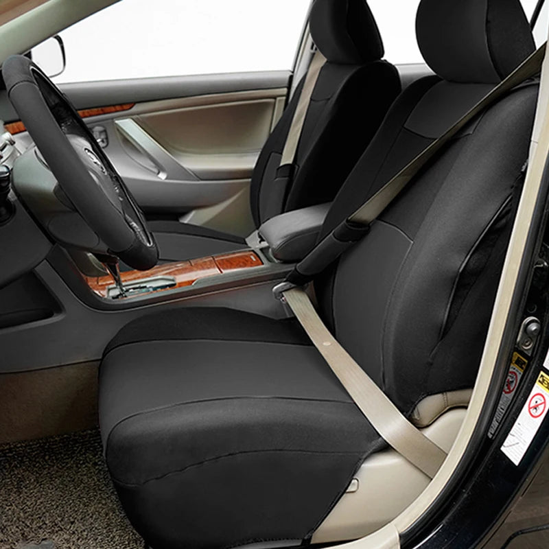 Universal Size Car Seat Covers Set With Steering Wheel Covers 2 Shoulder Protection Rear Seat Can Split Car Accessories Interior