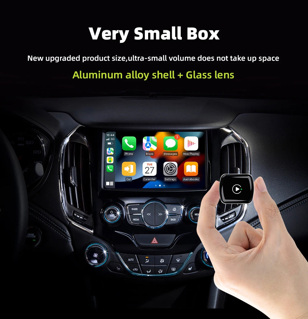 KEBIDUMEI Wired to Wireless Carplay Mini Car AI Box Adapter 5.0GHz WiFi Android Auto Bluetooth 5.2 Smart Dongle Car Accessories