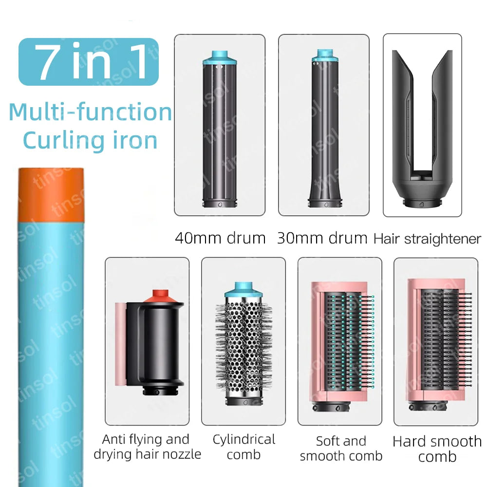 7-in-1 Multi-Function Hair Dryer & Styling Tool Curling Iron Hot Air Curling Brush Curling Barrel Professional Straightener