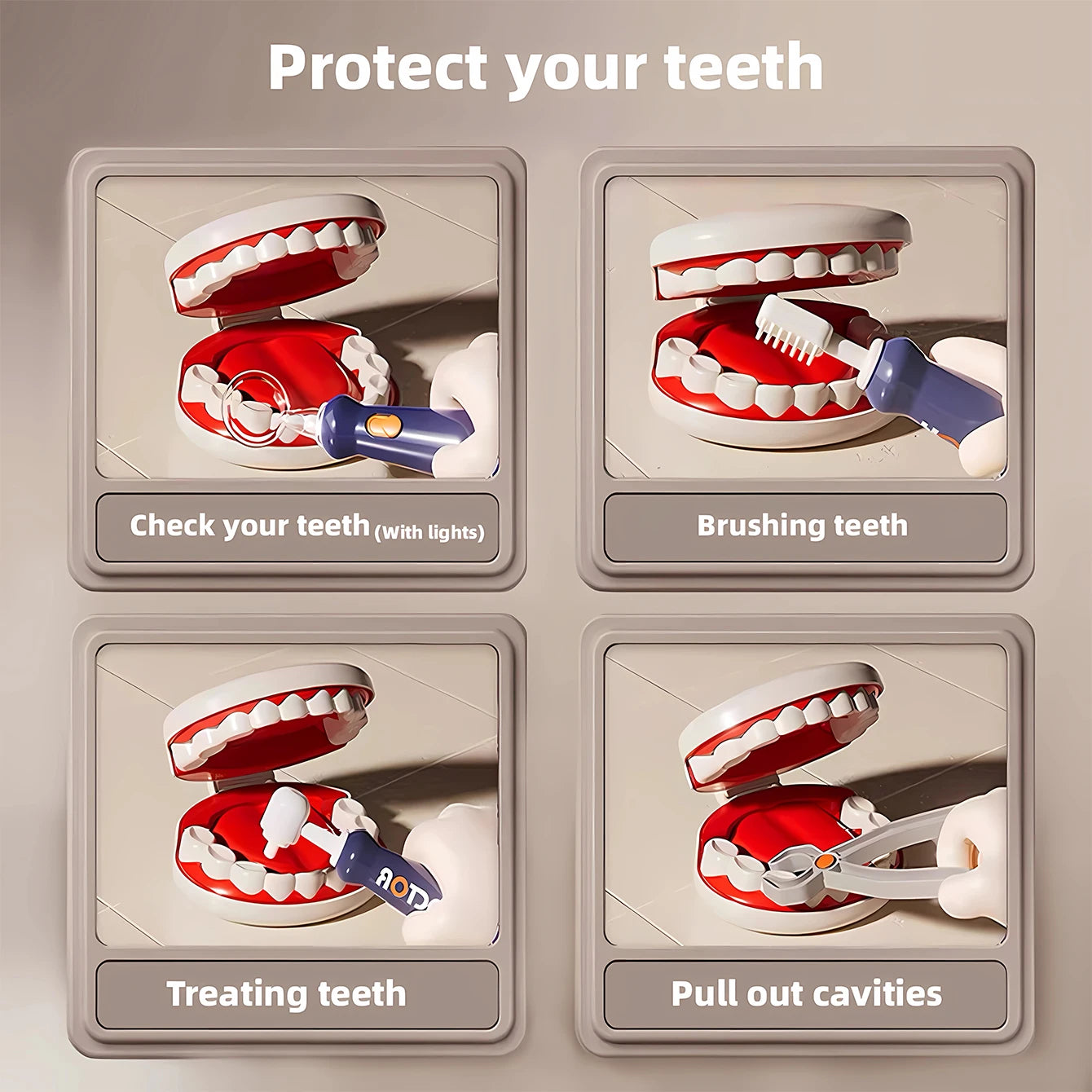 Children's Simulated Dental Operation Table, Injection, Stethoscope, Medical Trolley, Role-Playing Set, Education