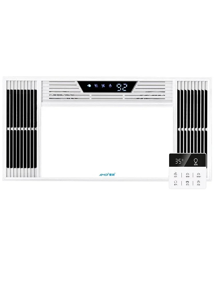 Bathroommaster Integrated Ceiling Heater with Light and Exhaust Fan Air Heated Bathroom Heater