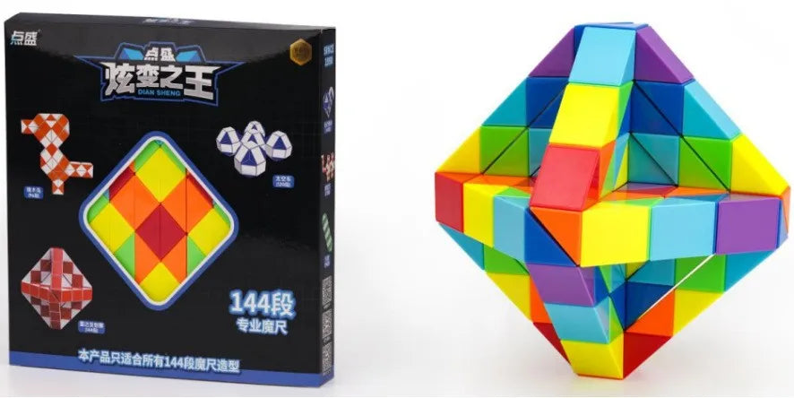 Diansheng Magic Snake Ruler Cube 240 144 120 108 96 Knots Puzzle Speed Antistress Cubes Twist Folding Profissional Toy for Kids