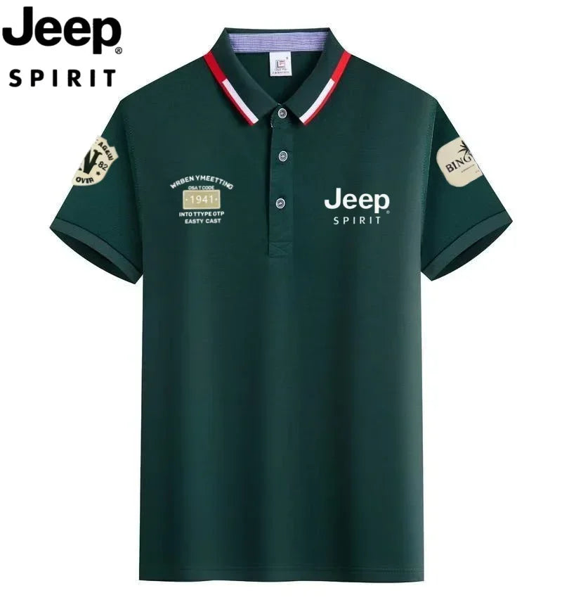2026 Innovative JEEP Men's Summer T-Shirts and Business Polo Shirts, Outdoor Sports Quick-Dry Tops