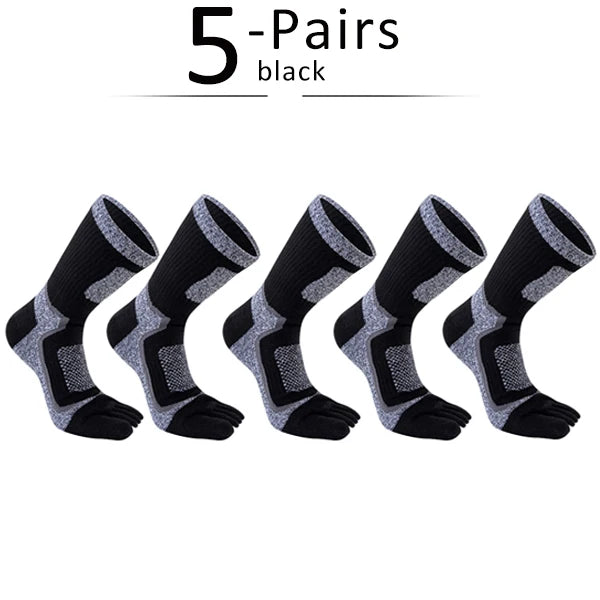 1/5 Pairs Five Toe Socks For Men Thick Compression Mesh Breathable Sport Short Socks For Running Basketball Bike Fitness Outdoor