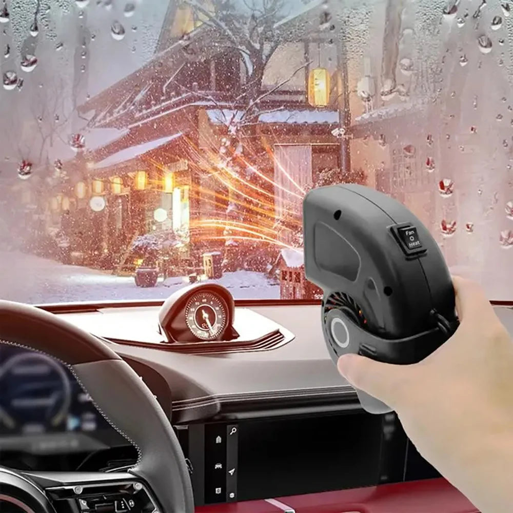 360°Rotate Protable Car Heater for Car Glasses Fogged Demister Defroster 12V 200W Dual Modes Winter Warmer Summer Cooling Fan