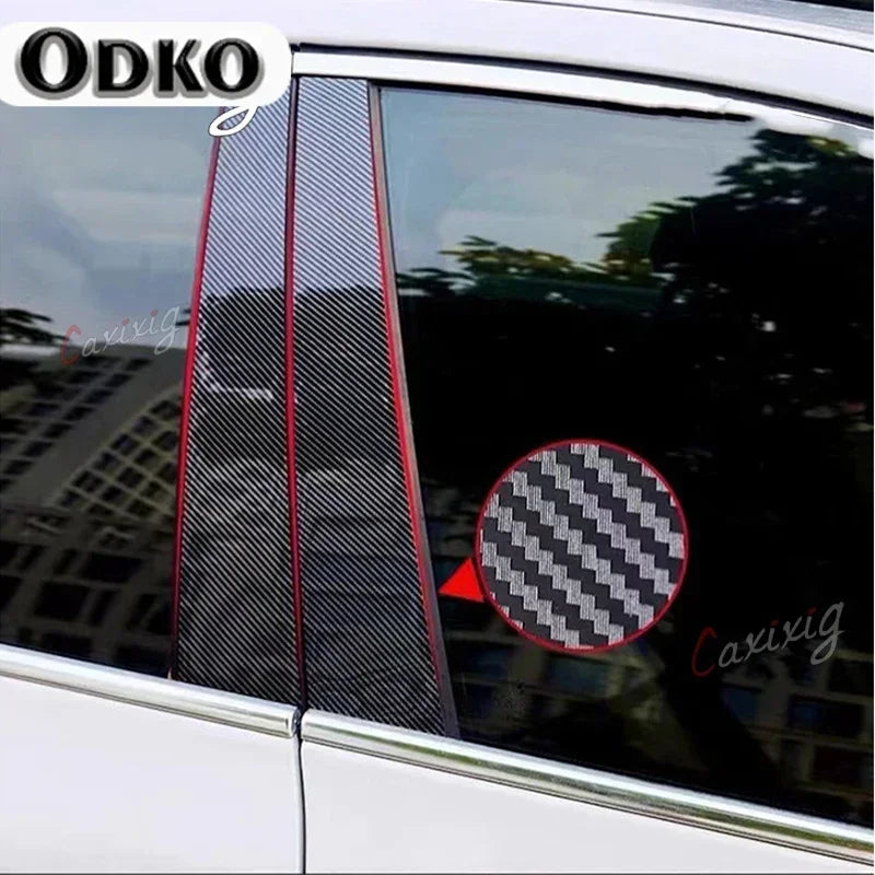 8Pcs Car Door Window Pillar Posts Trim Cover for Honda Civic 2012 2013 2014 2015 BC Column Sticker Accessories