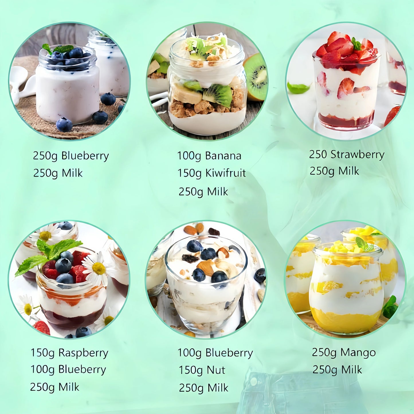 8 Glass Jar Electric Yogurt Maker with Fully Adjustable Fermentation Settings for Customizable Yogurt Making Perfect for Home Use