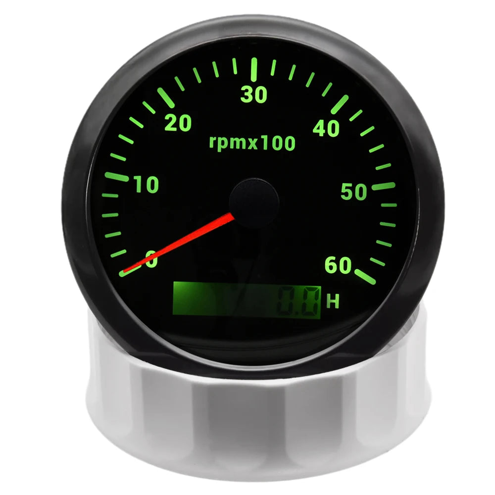AD 85MM Tachometer with LCD Hour Meter For Marine Boat Car RPM Gauge 0-3000 4000 8000 RPM Meter Tach Sensor 7Colors Backlight