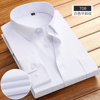 Men's Striped Long Sleeve Shirts 2026 Autumn Anti-wrinkle Business Shirt Fashion Casual Comfortable Breathe Slim Fit Shirts