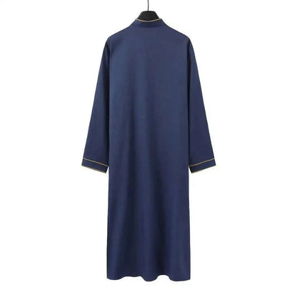 New 2026 Stand Collar Embroidered Casual Ethnic Arab Clothing Loose Long Robe Men's Robe Ramadan Dubai Luxury Islam Elegant