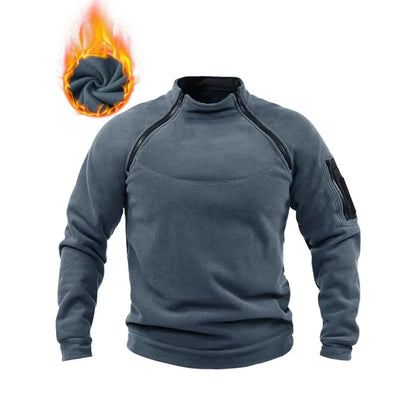 Men's Tactical Fleece Zipper Pullover Windproof Thermal Military Outdoor Winter Warm Hiking Sweatshirts Combat Training Sweater