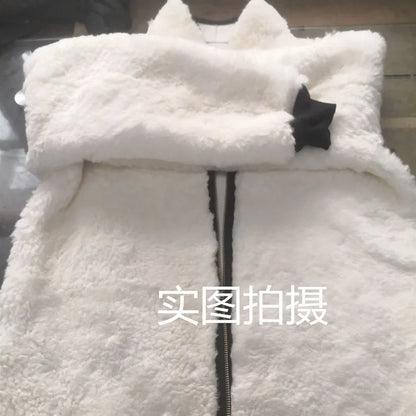 Winter Real Sheepskin Jacket Men Women Sheepskin Fur Coat Long Sleeve Coat Warm Thickened Outerwear Cashmere Clothing Zipper