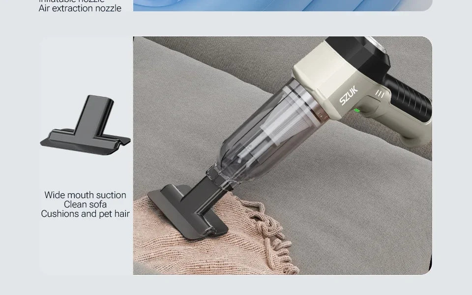 SZUK Car Vacuum Cleaner 18000PA High Pressure Portable Handheld Powerful Mini Cordless Car Appliance Cleaning Vacuum Cleaner