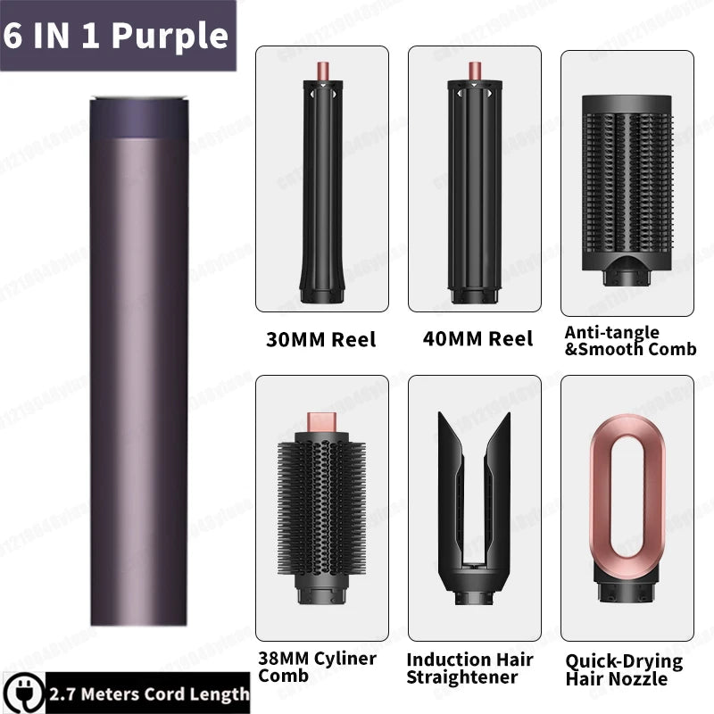 SenCiciMen X19 Multi Hair Styler Curling Iron Hair Hot Air Brush Curling Barrel With Comb Nozzles HairDryer for Voluminous Style