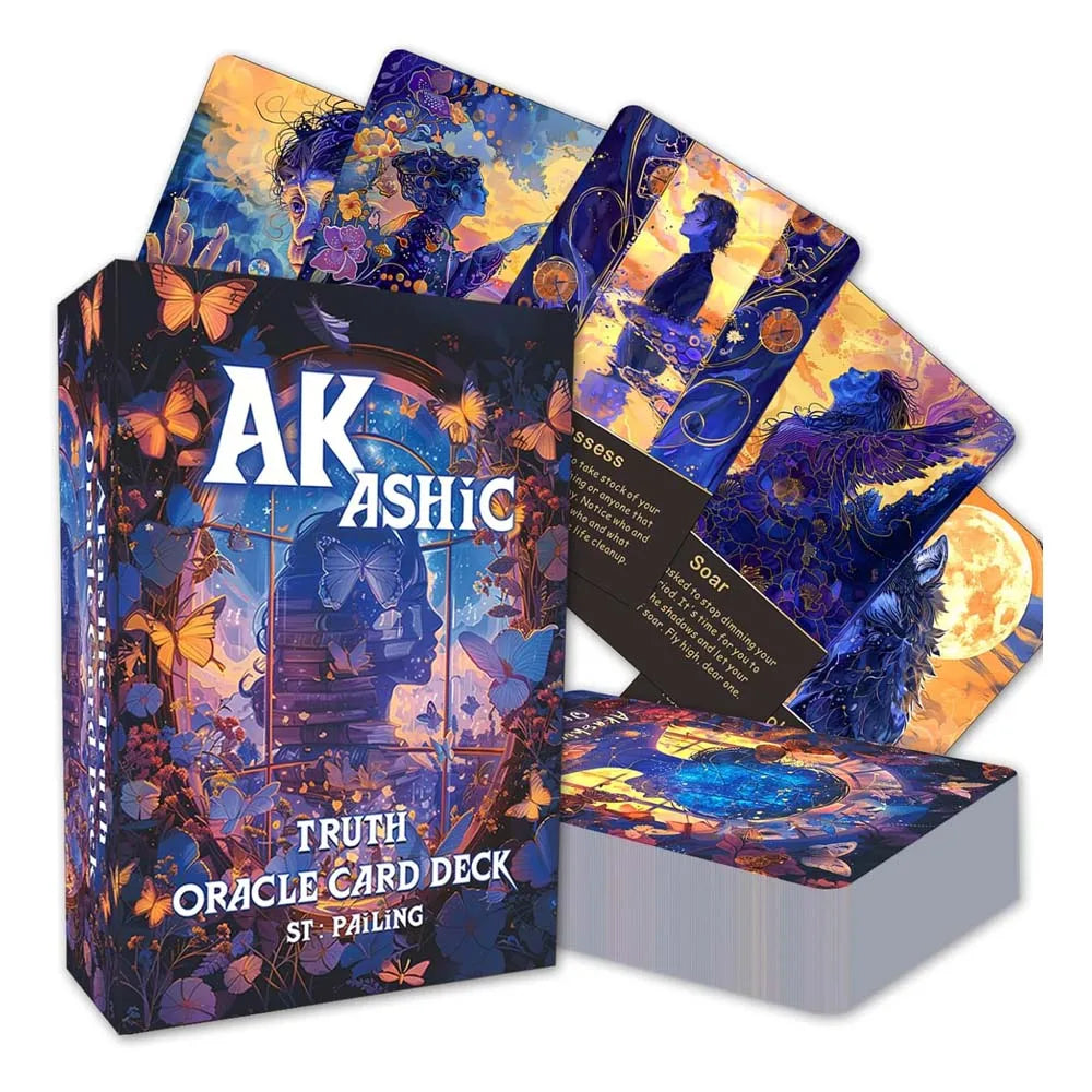 Akashic Oracle Cards, 75 Energy Healing Oracle Cards for Beginners, Advanced Readers, Reveal Soul Purpose,  Card Games
