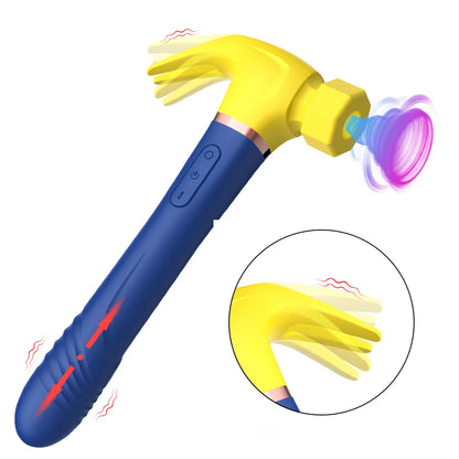 Hammer Vibrator Multifunctional Sex Machine G Spot Stimulation Telescopic Dildo Vaginal Massage Clit Sucking Female Masturbator