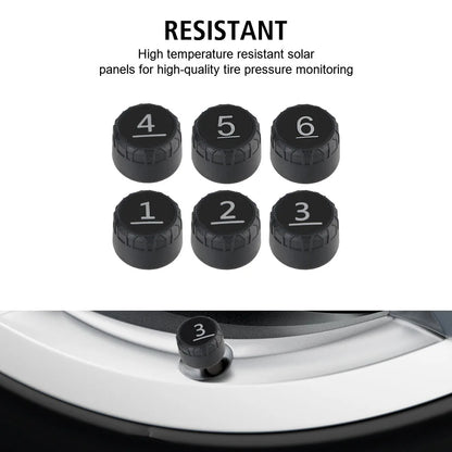 H13 Truck Car Tyre Pressure Monitor 6 External Sensors Tire Pressure Monitoring System Intelligent Temperature Warning Fuel Save