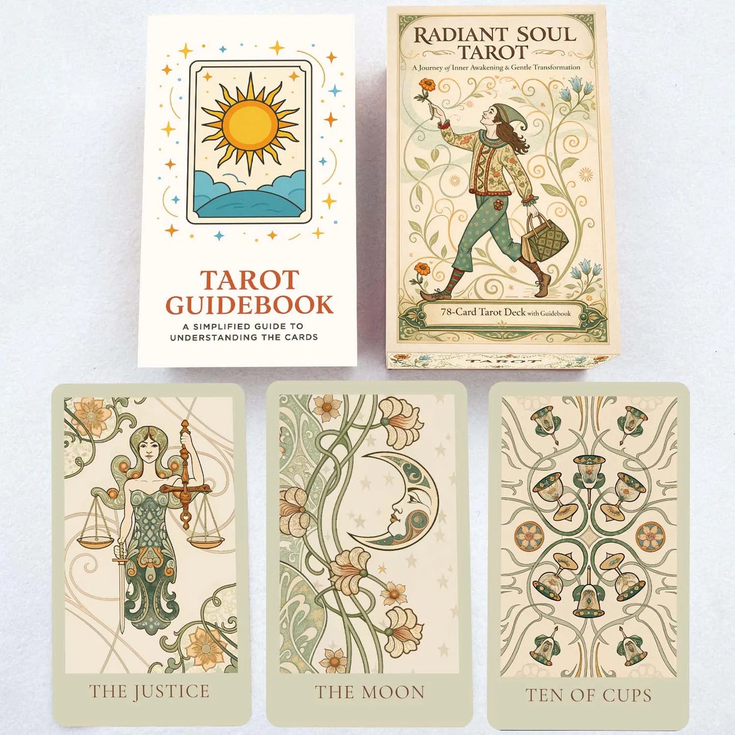 78 Tarot Cards, 13x8 Cm Radiant Soul Tarot Deck, Guide Life Problems Clearly and Calmly, Includes Paper Manual