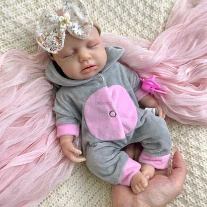 45cm Lifelike Full Body Soft Silicone Reborn Baby Girl Open Mouth Realistic Weighted Newborn Doll for Childcare Training