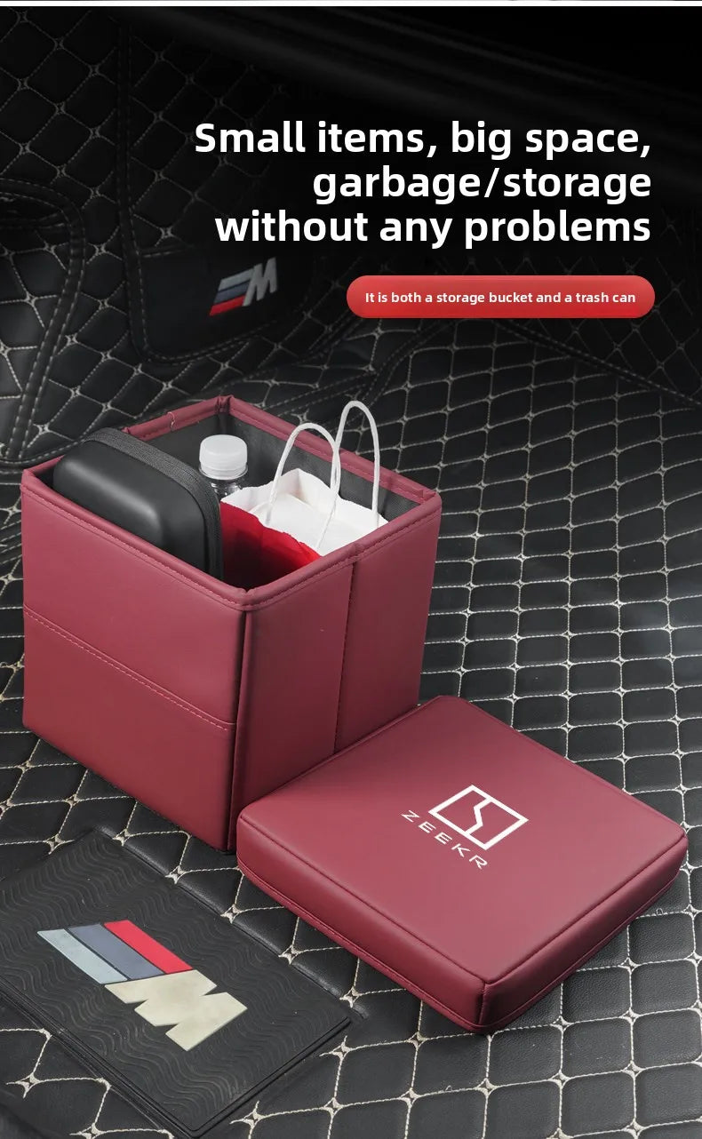 Suitable for ZEEKR 007gt 7X zeekr 001 009 Zeekr 9x mix car trash can and folding storage box for car interior