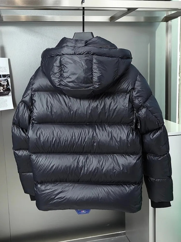 Winter Mens Down Coat Windproof Waterproof Outside Casual Outerwear Zip High Street Fashion Men Warm Hooded Windbreaker Jacket