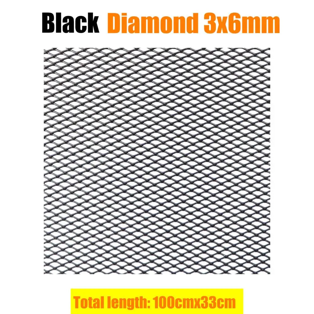 100x33cm Car bumper grille Aluminum Alloy Rhombic Grille Mesh Sheet Car grid ventilation grille for Bumper Car Accessories