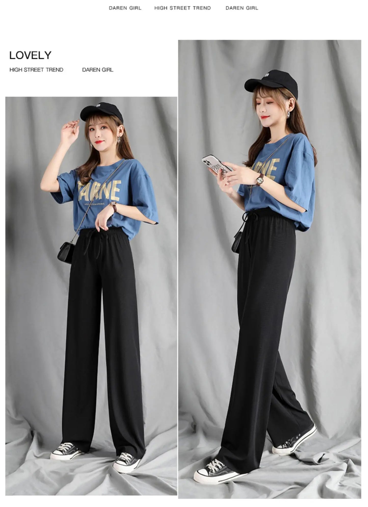 Slimming High Waist Ice Silk Wide Leg Pants for Pear aped Women Casual Summer orts plus Size  pe Comfortable Trousers