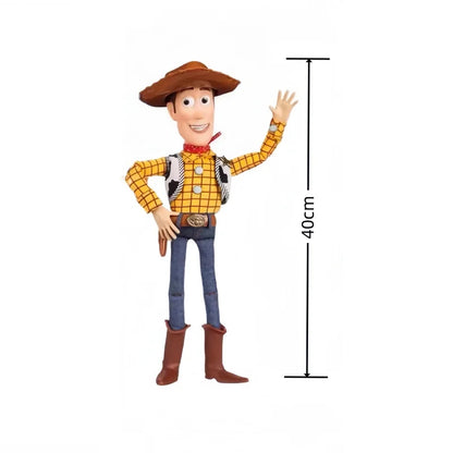 New Hot In Stock 40cm Pixar Toy Story  Woody Action Figures English Movie Sound Character Doll Cloth Cowboy Birthday Gift