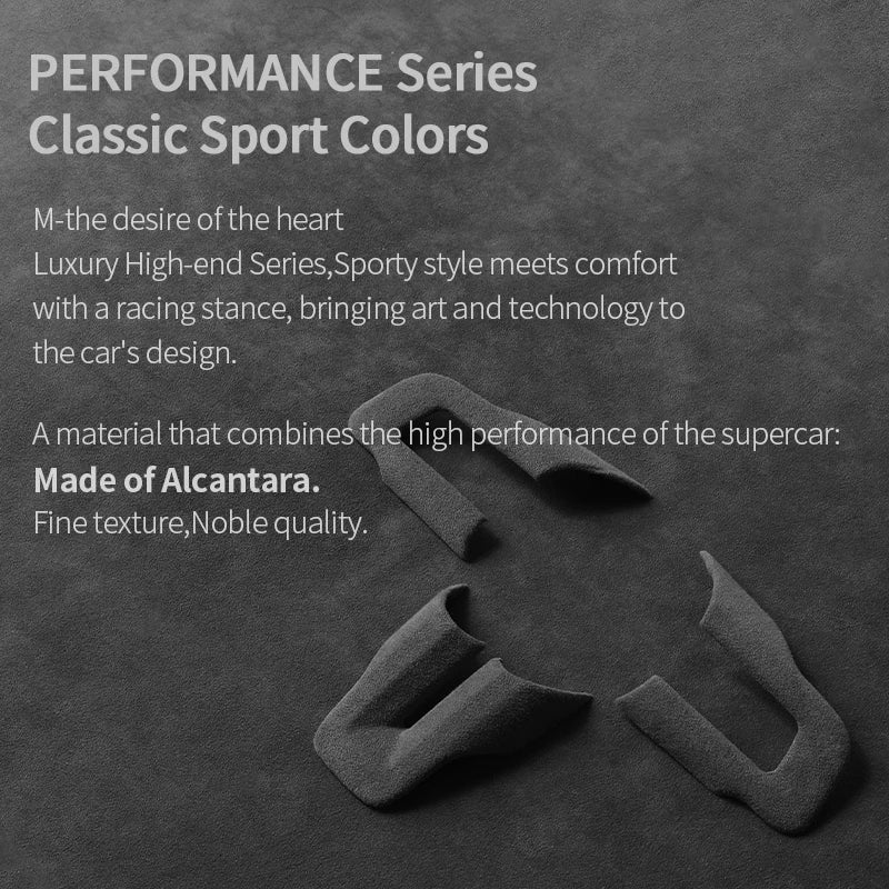 Made of Alcantara For Mustang Steering Wheel Panel Decorative Strips Trim Frame Sticker Car Premium Interior Tuning Accessories