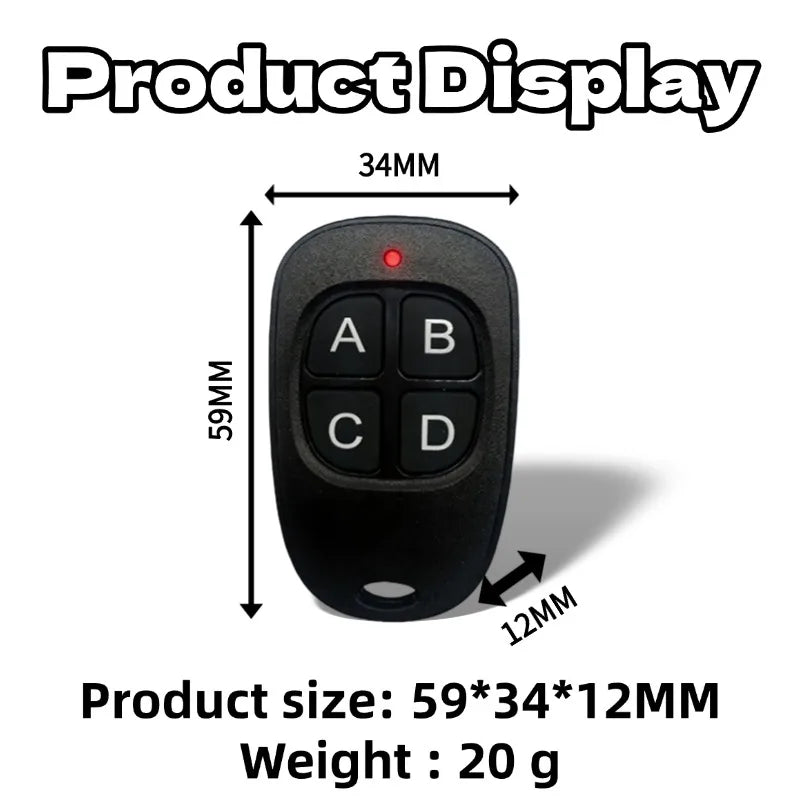 433MHz Remote Control Learn Remote Control Learning code 1527 EV1527 For Gate garage door controller Alarm RF 433mhz Receiver