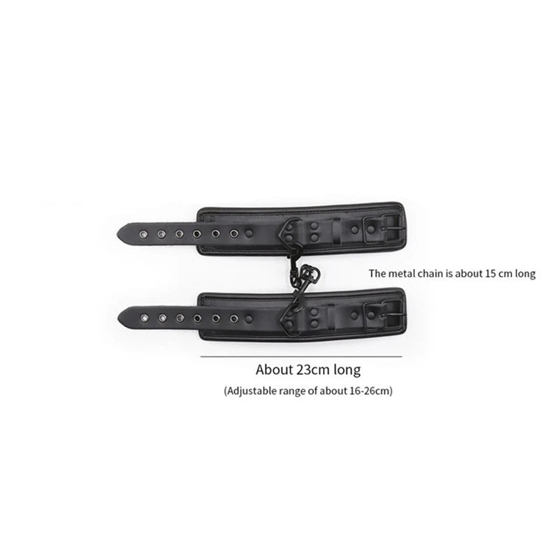 Top quality bdsm bondage set handcuffs and ankle collar fetish slave sex toys bondage man woman sex games for couples.