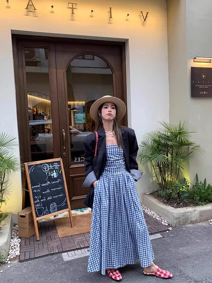 Thai Vacation Style Off-Shoulder Wrap Dress Women's Summer Design Sensation Waist-Cinching Tube Top Long Dress